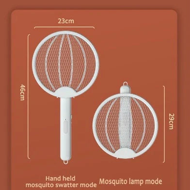 2 Em 1 Raquete Recarregável Com Lâmpada UV 3000V USB Mata-Mosquitos